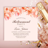 Uitnodiging voor Blush Pink Floral Retirement Part