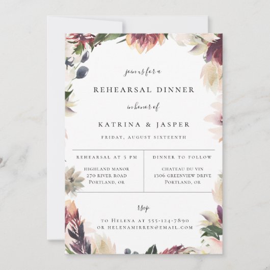 Uitnodiging voor Blush Plum Bloemstuk Proefavondet (Voorkant)