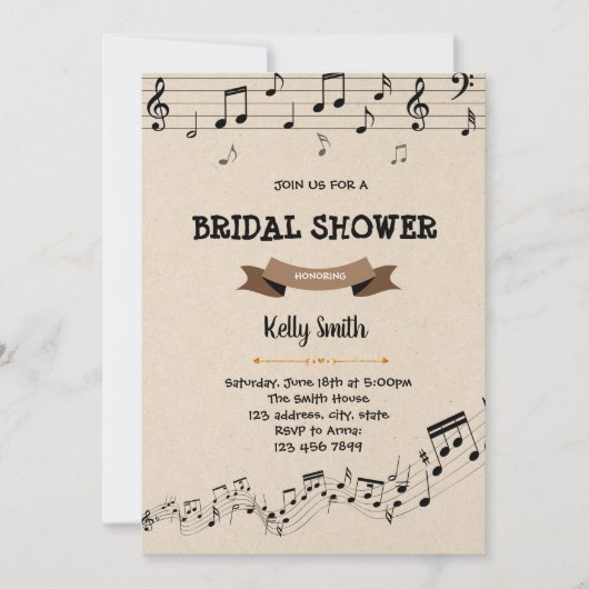 Uitnodiging voor boeken- en muziekfeestje (Voorkant)