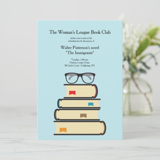 Uitnodiging voor boekenclub (klik op achtergrondkl (Staand voorkant)