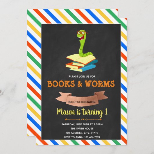 uitnodiging voor boekworm (Voorkant / Achterkant)