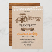 Uitnodiging voor boerderij van  trekkers (Voorkant / Achterkant)