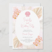 Uitnodiging voor Boho Bruidsdouche Shell Ocean (Voorkant)