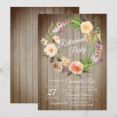 Uitnodiging voor Boho Chic Retirement Party (Voorkant / Achterkant)