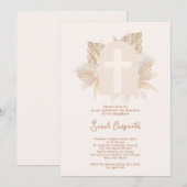uitnodiging voor Boho Pampas Baptism (Voorkant / Achterkant)
