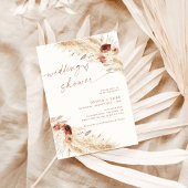 Uitnodiging voor Boho-terracotta-pampagras-bruilof