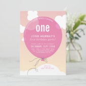 Uitnodiging voor BOLD BALLOON verjaardagsfeestje m (Staand voorkant)