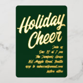 Uitnodiging voor Bold Gold Holiday Cheer-feestje (Voorkant)