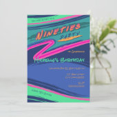 Uitnodiging voor Bold Nineties-feestje (Staand voorkant)