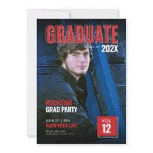 Uitnodiging voor Bold Red Magazine Cover Grad-fees