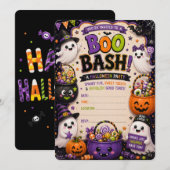 Uitnodiging voor Boo Bash Halloween-feest (Voorkant / Achterkant)