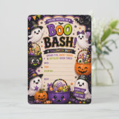 Uitnodiging voor Boo Bash Halloween-feest (Staand voorkant)
