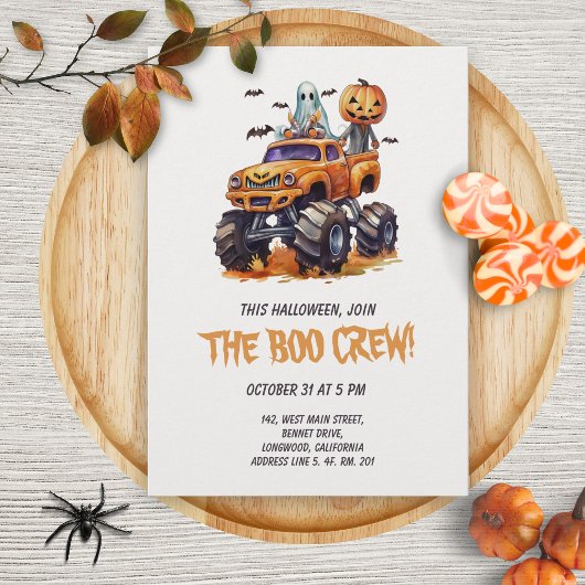 Uitnodiging voor Boo Crew Halloween-feest