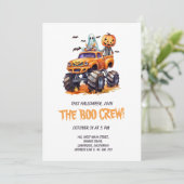 Uitnodiging voor Boo Crew Halloween-feest (Staand voorkant)