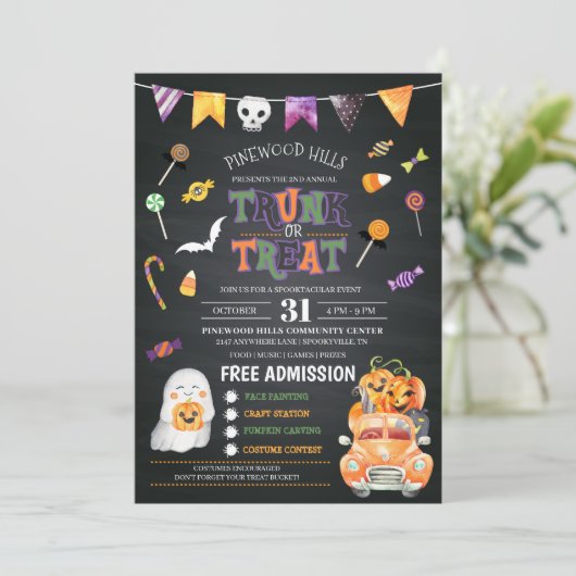 Uitnodiging voor boomstammen of behandelen van hal (Staand voorkant)