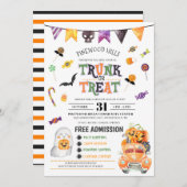 Uitnodiging voor boomstammen of behandelen van hal (Voorkant / Achterkant)