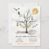 Uitnodiging voor boomstammen van Halloween (Voorkant)