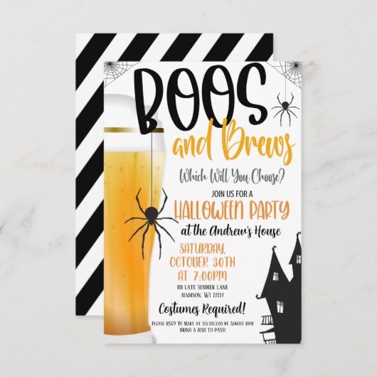Uitnodiging voor Boos en Brews (Voorkant / Achterkant)