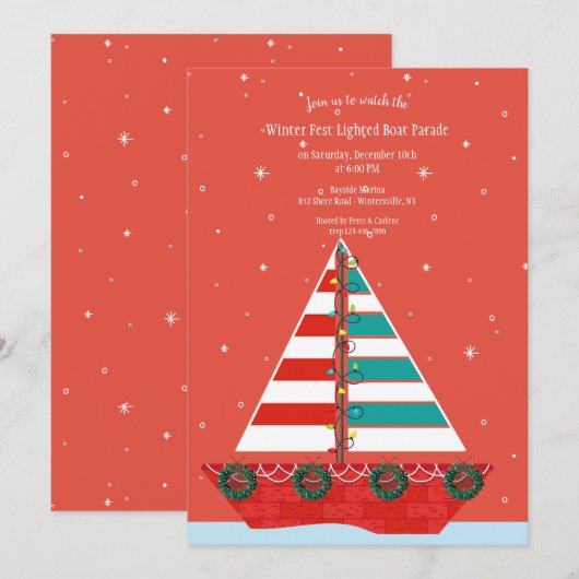 Uitnodiging voor bootparade (Voorkant / Achterkant)