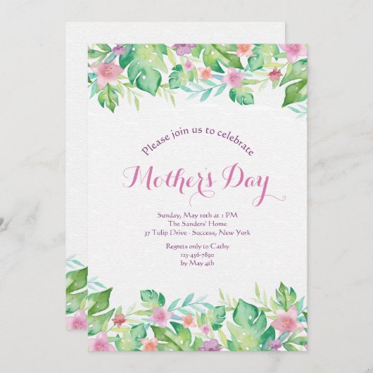 Uitnodiging voor Borders in Bloom (Voorkant / Achterkant)