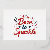 Uitnodiging voor Born to Sparkle 4 juli-feest (Voorkant)