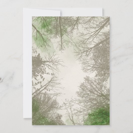 Uitnodiging voor bosbruiloft (Achterkant)