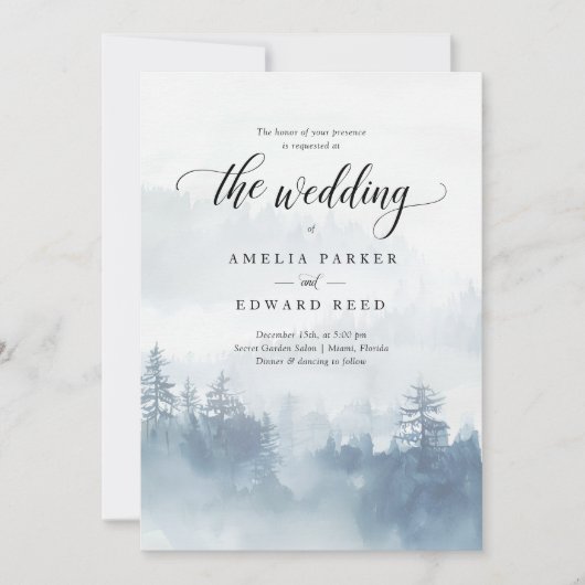 Uitnodiging voor bosbruiloft (Voorkant)