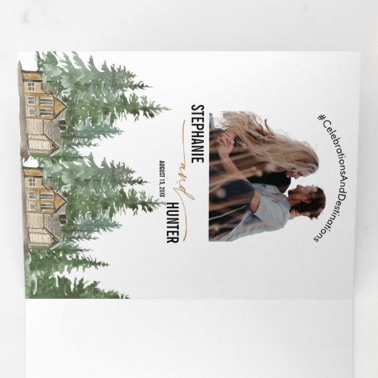 Uitnodiging voor bosbruiloft (Binnenzijde eerst)