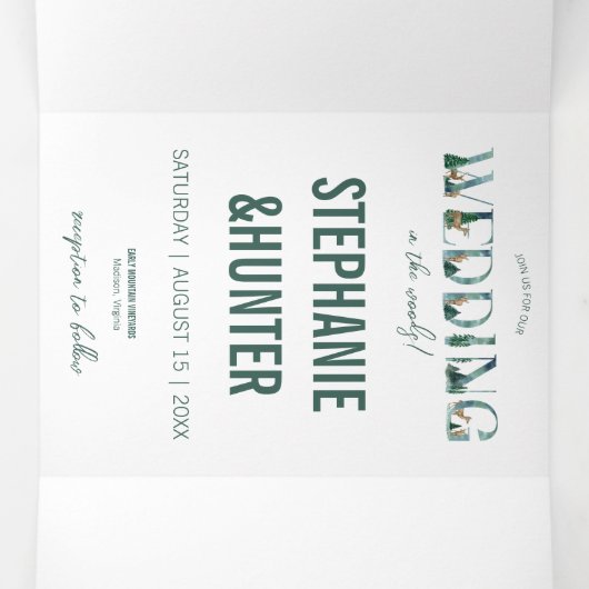 Uitnodiging voor bosbruiloft (Binnenkant midden)