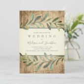 Uitnodiging voor botanische Bossen voor bruiloft (Staand voorkant)