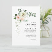 Uitnodiging voor Botanische bruiloft (Staand voorkant)