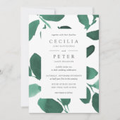 Uitnodiging voor botanische bruiloft | Emerald (Voorkant)