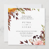 Uitnodiging voor botanische bruiloft in het herfst (Voorkant)