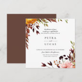 Uitnodiging voor botanische bruiloft in het herfst (Voorkant / Achterkant)