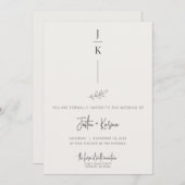 Uitnodiging voor botanische bruiloft met een minim (Voorkant / Achterkant)