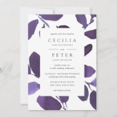 Uitnodiging voor botanische bruiloft | Violet (Voorkant)
