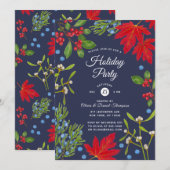 Uitnodiging voor botanische herfstplanten feesteli (Voorkant / Achterkant)