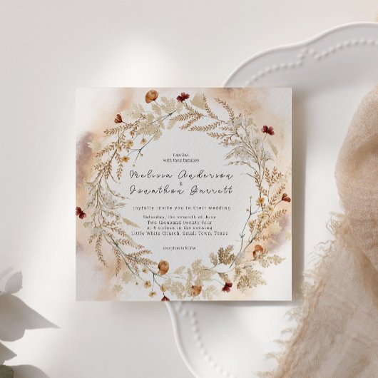  uitnodiging voor botanische tiny Floral Wedding