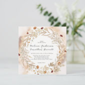  uitnodiging voor botanische tiny Floral Wedding (Staand voorkant)