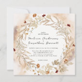  uitnodiging voor botanische tiny Floral Wedding (Voorkant)