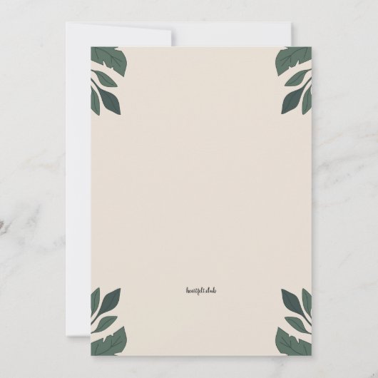 Uitnodiging voor botanische tuin Atrium (Achterkant)