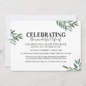 Uitnodiging voor botanische Waterverf Memorial (Voorkant)