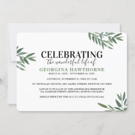 Uitnodiging voor botanische Waterverf Memorial