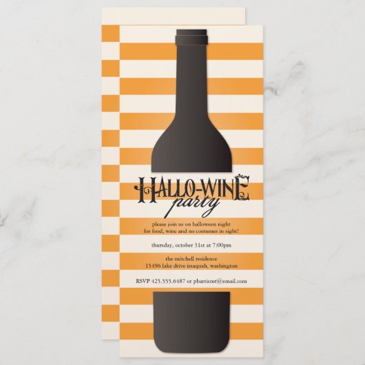 Uitnodiging voor botteling met halloween-partij (Voorkant / Achterkant)