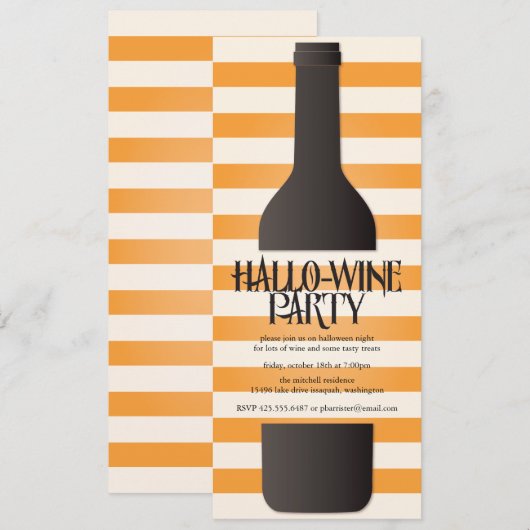 Uitnodiging voor botteling met halloween-partij (Voorkant / Achterkant)