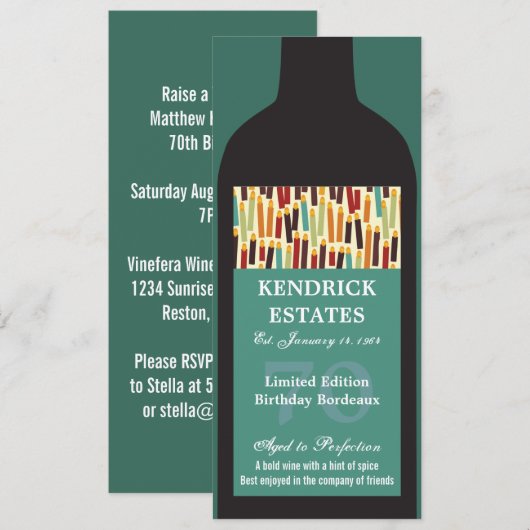 Uitnodiging voor bottelpartij voor wijn (Voorkant / Achterkant)