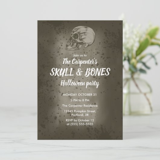 Uitnodiging voor Botten en schedel (Staand voorkant)