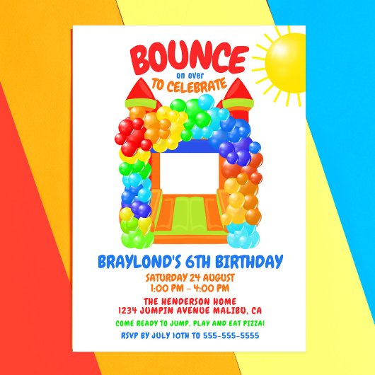Uitnodiging voor Bounce House-verjaardagsfeest