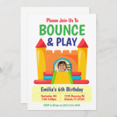 Uitnodiging voor Bounce & Play-verjaardag (Voorkant / Achterkant)