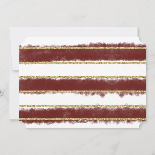 Uitnodiging voor Bourgondisch glitterend kerstfees (Achterkant)